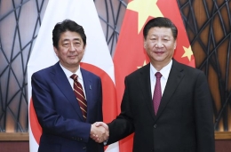 习近平会见日本首相安倍晋三